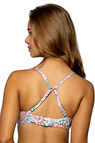 Sunsets Kauai Keyhole Swim Top, Vivid Plumes, 32DD miniatura 2