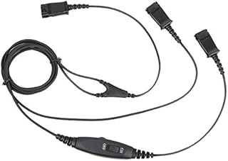 Call Center Headset Quick Disconnect Cable Y Splitter Adapter Trainer Cable for Training Center Compatible with Plantronics QD headsets Splitter Cable Connector