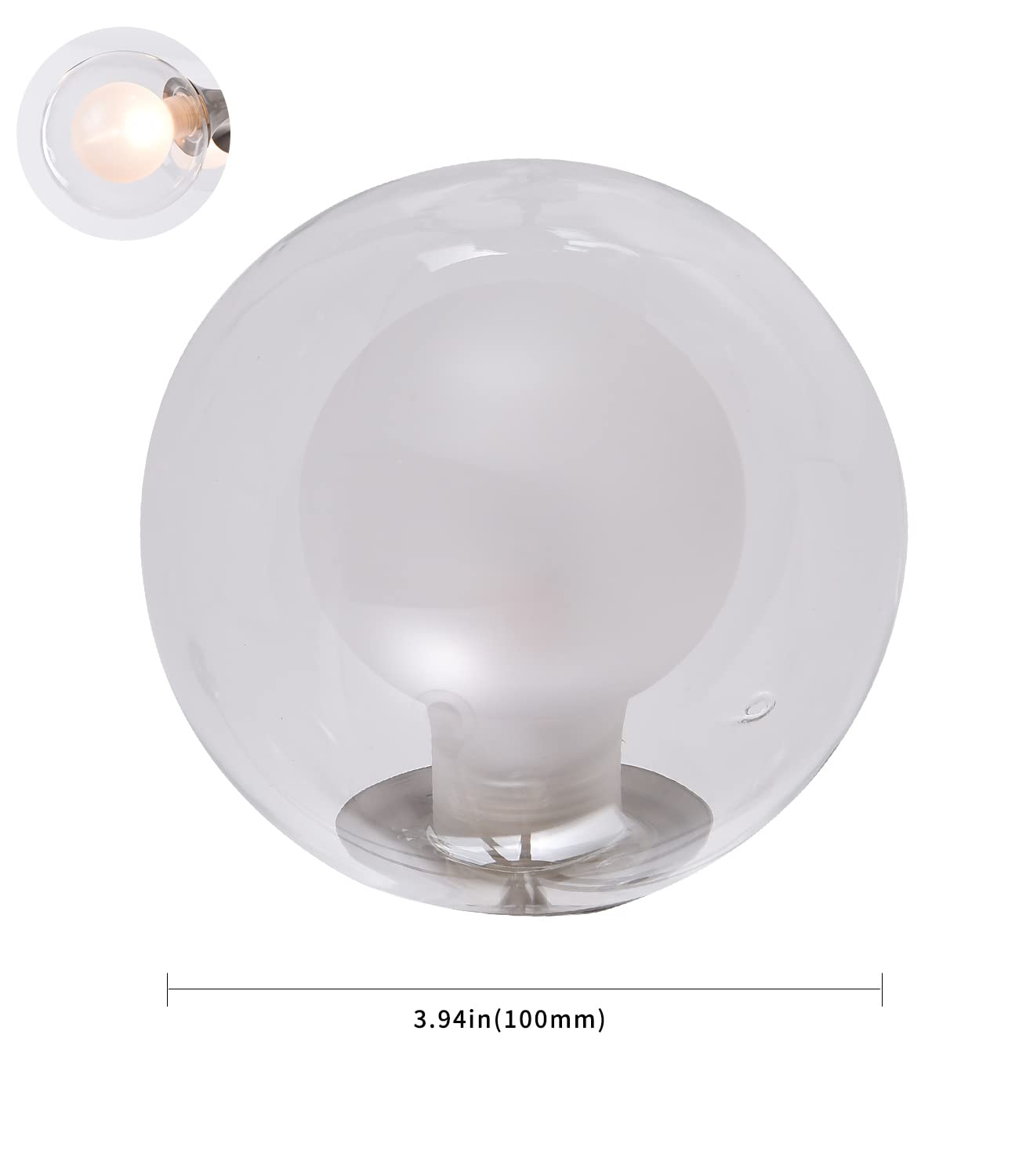 Uonlytech Abat-jour Sphérique En Verre Abat-jour De Plafond