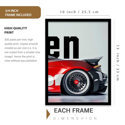 Image of HOTHOUSE Big McLaren Car Framed Posters Gift Items for Boys Room Wall Decoration Bedroom Living Room Office Studio Decor | Car Poster Frame for Wall Decor Set Of 3 Size(10X13 inch)