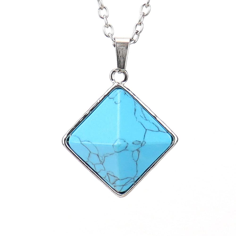 Collana In Cianite Blu Naturale &ndash; Catena In Argento Sterling