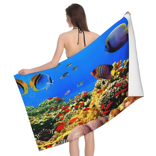 Serviette de bain en microfibre poisson drap de douche absorbant - 2