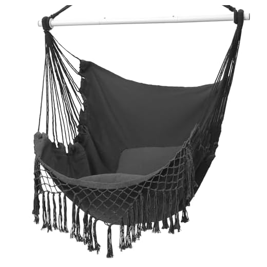 Hängesessel für Indoor und Outdoor mit 2 Kissen - Bis 150 kg Belastbar, Hängestuhl für Erwachsene in Schlafzimmer und Garten