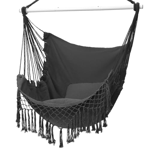 Hängesessel für Indoor und Outdoor mit 2 Kissen - Bis 150 kg...