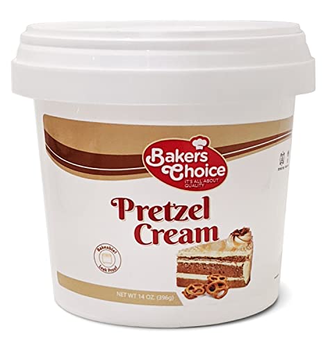 Baker's Choice Baker’s Pretzel Cream Pastry Filling, 14 Oz. - Topping And Spread, Cake Filling & Pie Donut Dessert Baking Ingredient For Cakes, Ice Dairy Free, Kosher, Beige #TOP25