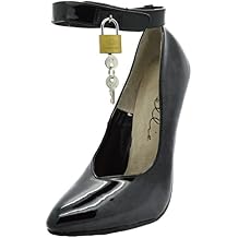 Ellie Shoes Womens 6 Inch Heel Fetish Pump with Lock and Key Black;9