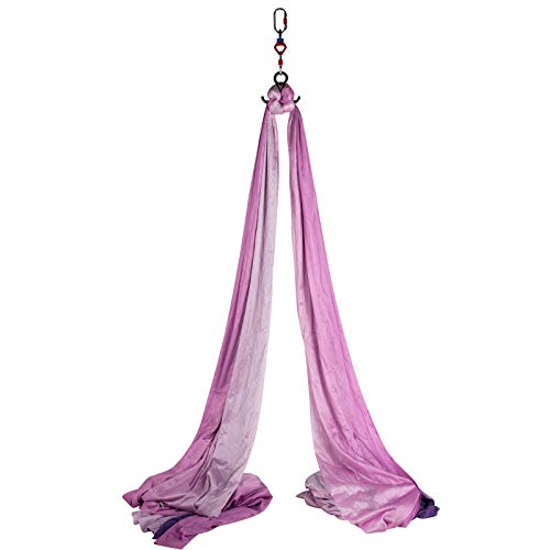 VEVOR Columpio de Yoga 10x2,8M Hamaca de Yoga/Yoga Aéreo, Columpio de Yoga Aéreo, Swing Sling Inversión, para Pilates Aerial Yoga (Violado)