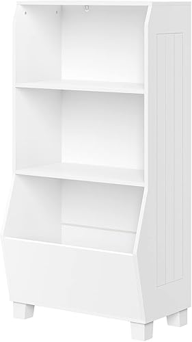 Miniatura 4 de RiverRidge Estantería infantil de 23 pulgadas con organizador de juguetes, color blanco con 2 contenedores grises