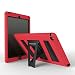 Produktbild MoKo Hülle für Apple iPad Air 2 - Silikon + Schwarz hartem Polycarbonat Protector mit Faltbarer Standplatz-Abdeckungs-Fall Kickstand Tasche Schutzhülle Case für iPad Air 2 9.7 Inch Tablet, Rot