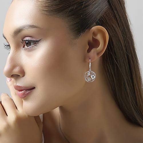Image of TRUESILVER ACPL 925 Sterling Silver BIS Hallmarked Designer Drop & Dangle Leverback Earrings for Women