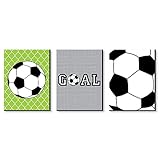 Big Dot of Happiness Goaaal - Soccer - Sports Themed Wall Art and Kids Room Decorations - Gift Ideas - 7.5 x 10 inches - Set of 3 Prints