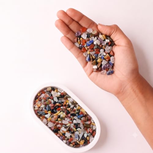 Image of Natural Multi Color Crystal Chips 250g | Mixed Gemstone Loose Chips for Vastu, Pooja, Meditation, Resin Art, Craft, Aquarium & Home Decor Decorative Stones