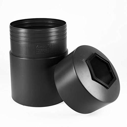 Commercial Zone Products 730101 Round Waste Container,Black,45 Gal,Lon #TOP1