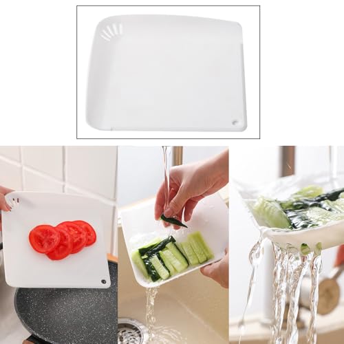 2 Pack Tablas de Cortar Pequeñas de Plástico con Orificio de Drenaje miniatura 7