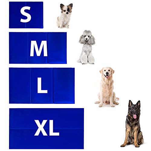 lionto Kühlmatte für Hunde & Katzen, selbstkühlende Haustiermatte sorgt für Erfrischung an warmen Tagen, 120x80 cm, Faltbare Kühldecke ohne Strom, Kühlung durch Körperkontakt, leichte Reinigung, blau