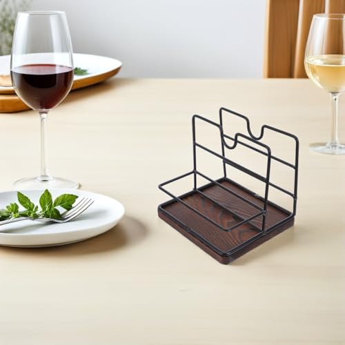 Porte-serviettes moderne bois et support de condiments élégant pour salle à manger - 6