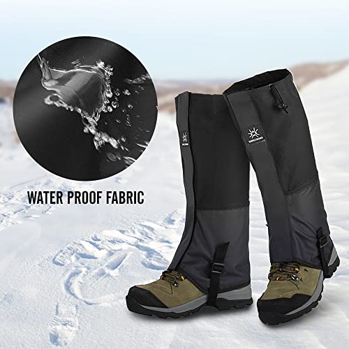 1 par de botas de neve ao ar livre polainas com cordão ajustável polainas de sapatos resistentes à n