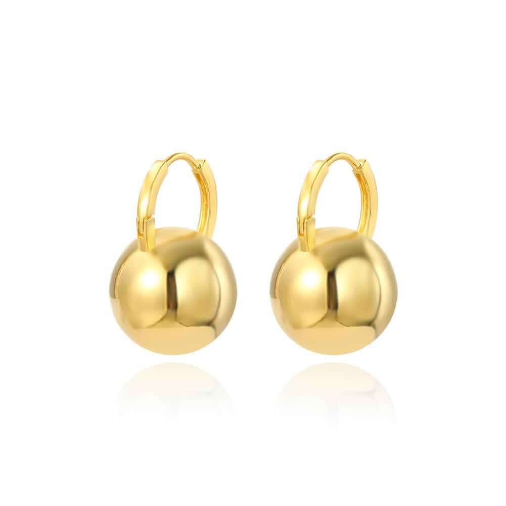 14K Gold/Silver Hoop Earrings, Gold Ball Drop Dangle Huggies Earrings for Women Girls, Dangle Drop Earrings Fashion Hypoallergenic Jewelry (Golden)