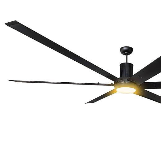 Maxx Air 96" Large Residential Fan with Light, Modern Styling. Powerful, Premium Fan for Office, Living Room, Shop (Black)