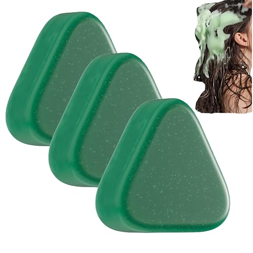 Champú en barra, champú en jabón, barra sólida para la limpieza del cabello, fórmula natural, limpieza profunda, cuidado suave y nutritivo para todo tipo de cabello, 120 g (3Piezas)