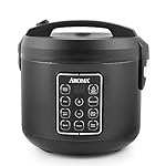 AROMA® Digital Rice Cooker, Multicooker, 6-Cup (Uncooked) / 12-Cup (Cooked), Steamer, Slow Cooker, Oatmeal Cooker, Grain Cooker, Auto Keep Warm, 3 Qt, Black, ARC-966BD