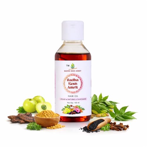 Image of Natural Hair Oil for Hair growth and hairfall control | Homemade oil with Curry leaf Amla Reetha Shikakai Hibiscus and Neem | For Dry Damage Frizzy Hair | Men & Women | 100Ml