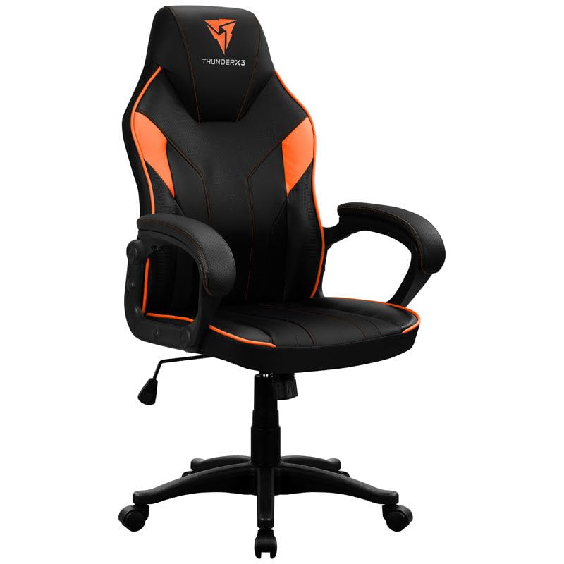 ThunderX3 EC1 Gaming Stuhl für die Besten Gamer und E Sportler, die an PC und Konsolen Spielen Es bietet Komfort und Ergonomie beim Spielen (Schwarz/Orange)