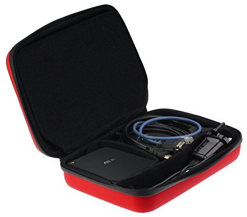 Funda resistente Navitech roja con correa para hombro compatible con ASUS Mini PC miniatura 1