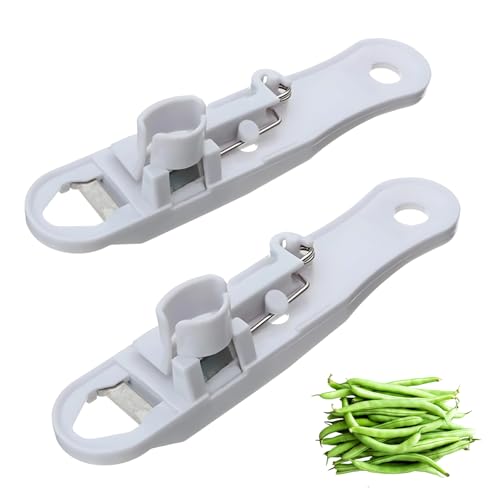 2 Pcs Runner Bean Slicer, Lightweight Bean Cutter for Daily Vegetable Preparation, Dual Stainless Steel Blades Kitchen Tool, Ergonomic Handle Design