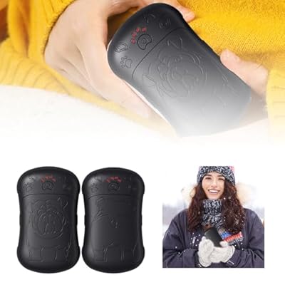 Rechargeable Hand Warmers 2 Pack,6000mah 18hrs Longer Heating USB Electric Portable Battery Powered Heater,Reusable Pocket-Sized Heating Hot,Handwarmers for Hunting Men Women Camping Outdoors