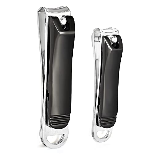 Image of DOCOSS Stainless Steel Nail Cutter Kit For Men and Women Nail Clippers set -Pack Of 2 (Black)