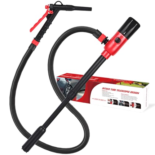 Fuel Transfer Pump innhom 3.2GP (12 L/min) Battery Powered Fuel Pump with 54 Leak-Proof Hose Fast and Safe Portable diesel pump for Transferring Gasoline Diesel and Water