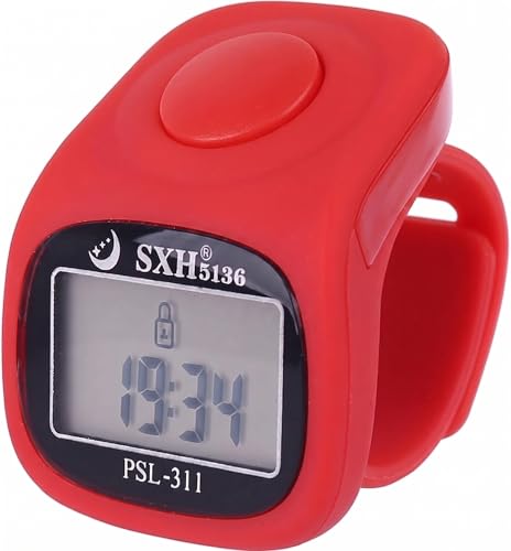 Image of Tally Counter SXH Zikr with LED Beep Sound Time Clock & Reset Button 8 Channel(Pack of 1 Red)