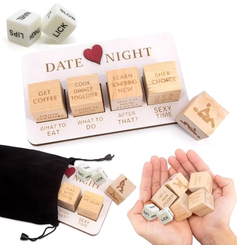 AYNKH Dados de noche para parejas, dados de noche para el día de San Valentín, divertidas ideas para citas nocturnas, juego de juegos para parejas, divertido regalo de cumpleaños para el día de San