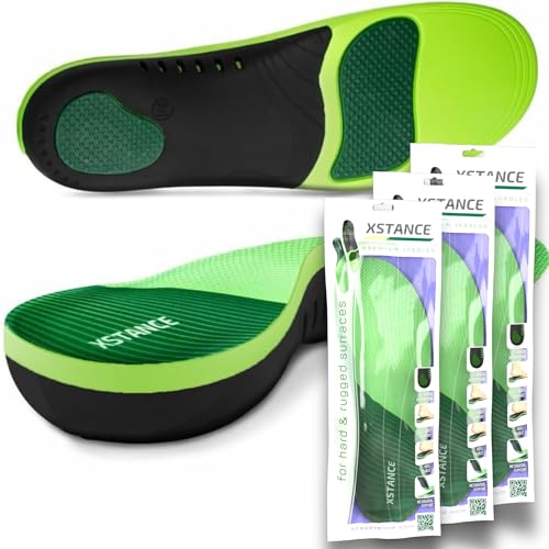 XSTANCE Insoles 2.0 Bundle (3 Pairs) for Men & Women Plantar Fasciitis Heel Pain Flat Feet & Overpronation | Heavy-Duty Arch Support for Standing All Day (S (6-7.5 Men / 7-8.5 Women))