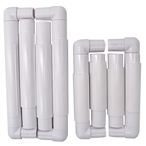 Square Cross Stitch Frames,DBAILY 2pcs Plastic Square Frame Embroidery White Embroidery Clip Frame Universal Clip Frame for Embroidery Quilting Cross-Stitch Needlepoint Silk-Painting