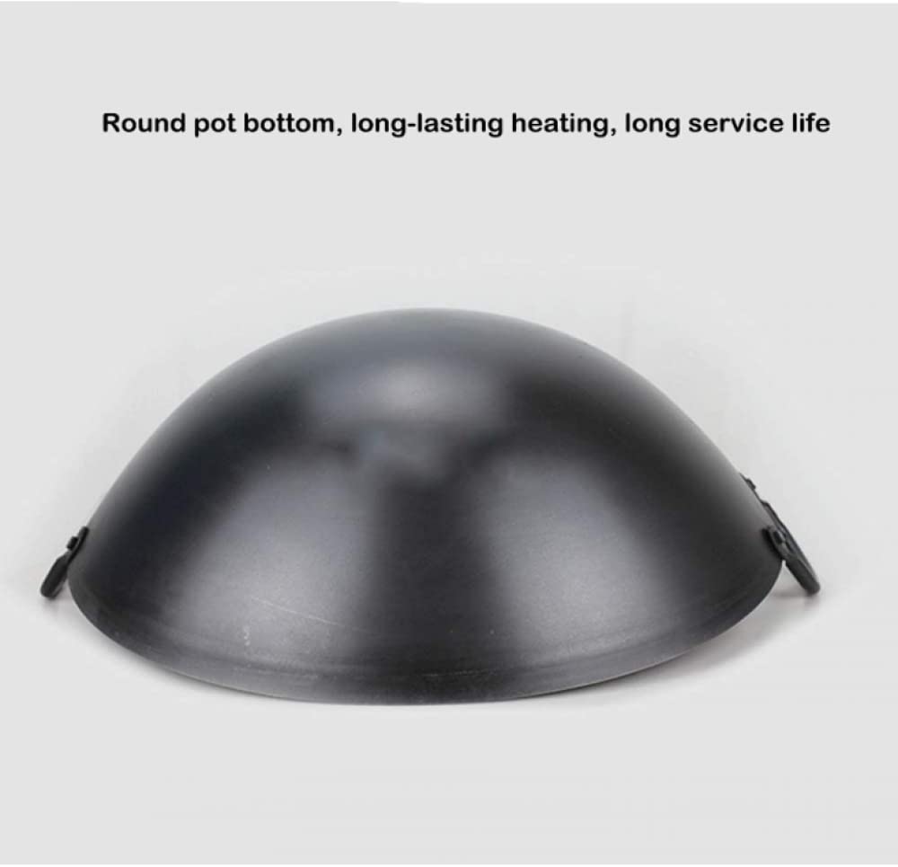 Professioneller Binauraler Gusseisen-Wok Mit Rundem Boden, Unbeschichtet, Antihaftbeschichtet, Für Gasherde, Wok-Topf, Durchmesser: 50 cm