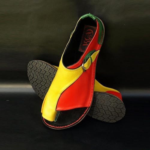 Yytcsjz Valgus Bunion Foot Corrector, Women Comfort Flat Sole Sandals, Open Toe Leather Bunion Slippers, Lightweight Flip Flops Shoes for Summer2