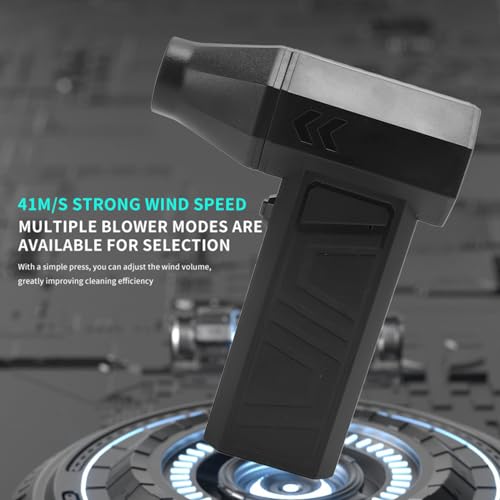 Fyearfly Elektrische Staubgebläse 130000 U/min PC Reinigungsset Druckluftspray mit 2 Düse 8000mAh Akku 41M/S für Computer Tastatur Auto Haustierhaus