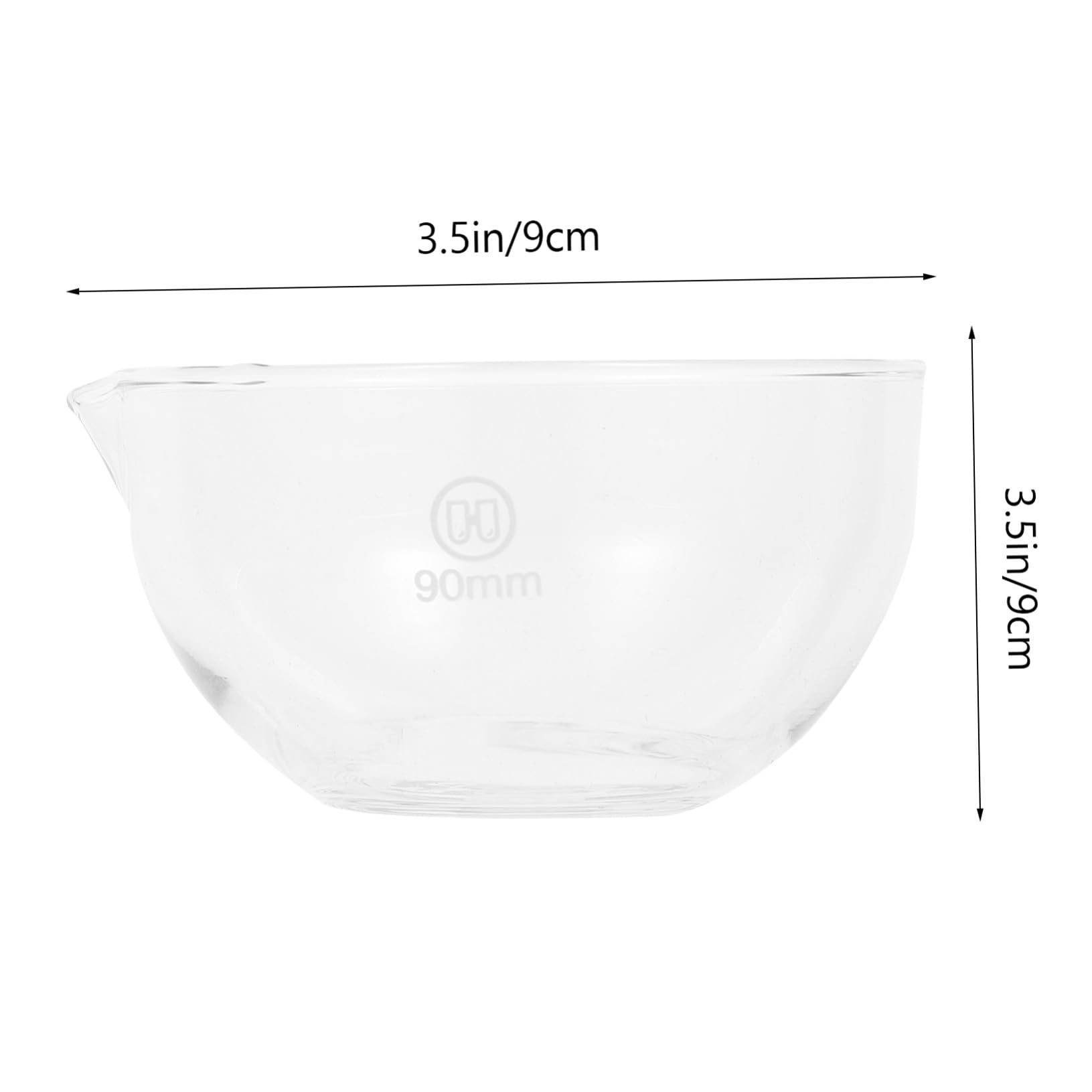 Holibanna Plat de Cristallisation Verre Résistant Haute Température avec Bec Bol Rond Évaporation Multi-usage pour Laboratoire et Cuisine