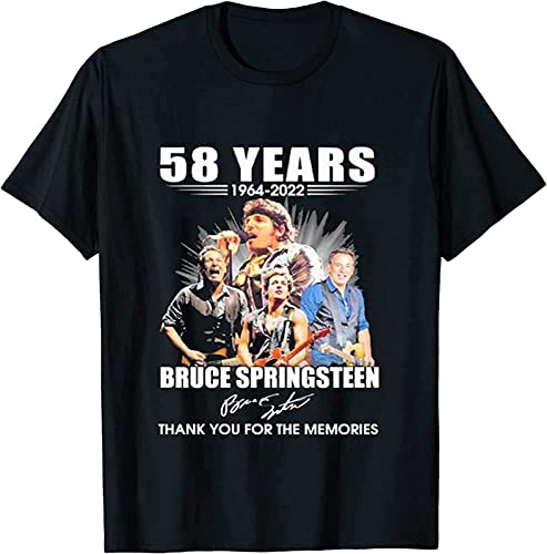 SmtSecLSH Rare Vintage Br%uce SPR%ingst%EEN 58th Anniversary 1964 2022 Thank You for The Memories Signature Unisex, Men, Women Tee,T-Shirt M Black