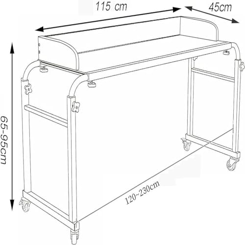 Table de lit à roulettes réglable pour soulager le dos au bureau