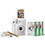 Fujifilm INSTAX Mini 12 Instant Camera Party Bundle - Clay White