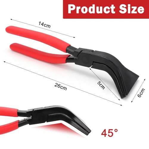 LYCXAMES Szczypce do zagięcia, 45°, szczypce do gięcia blachy, szerokie 60 mm, szczypce do blachy z antypoślizgowym uchwytem do gięcia i wygładzania blach, czerwone