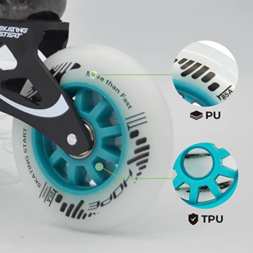Skt Hp Speed Inline Skate Wheels, 8 Pack 90Mm 85A Replacement Roller Skate Wheels For Outdoor Speed Skating Skate Blue #TOP4