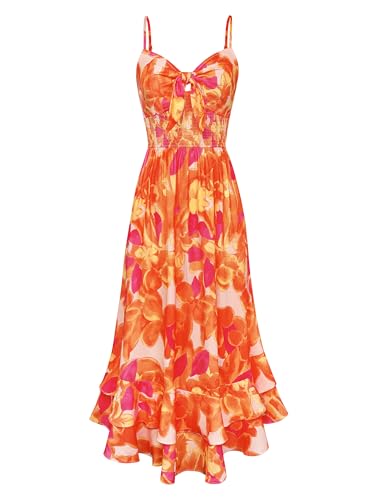 Image of GRACE KARIN Womens Maxi Floral Sundresses Summer Beach Boho Dress Spaghetti Strap Dresses Casual Fashion Clothes with Pockets