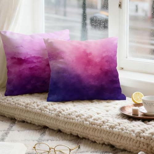 Housse coussin 45x45 violet lot de 4 protège oreiller doux - 4