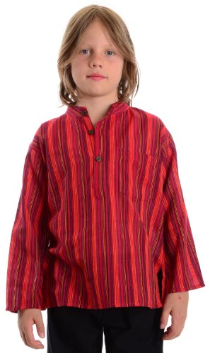 Hemad Camisa Infantil con Cuello Mao y Botones Cover