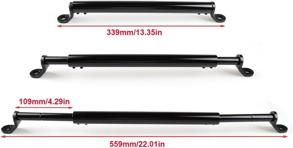 Image of Universal Motorcycle Handlebar Brace Rod | CNC Aluminum Cross Bar with Mount Clamp | Bike Handle Stabilizer Support Bar | Black Finish