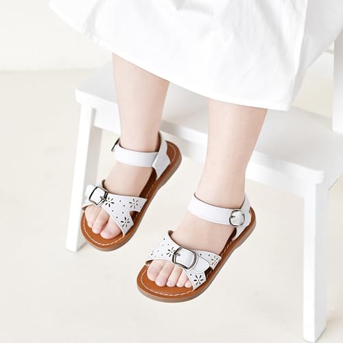 Image of Felix & Flora Toddler Girl Sandals - Flower Girl Dress Shoes Open Toe Little Kid Flats